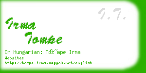 irma tompe business card